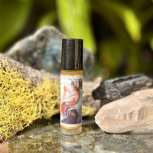 1 oz Grounding Natural Roll-On Perfume with Grounded Organic Essential Oils of Sandalwood, Vetiver, & Cardamom Infused in Organic MCT Oil for Centering and Balance
