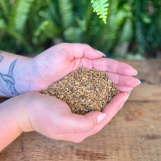 1 ounce Organic Cascara Sagrada Bark - Embrace the organic wisdom of Cascara Sagrada Bark. Revered for its traditional uses, this herb is believed to support digestive health and promote gentle cleansing. Immerse yourself in the organic vitality of Cascara Sagrada Bark.