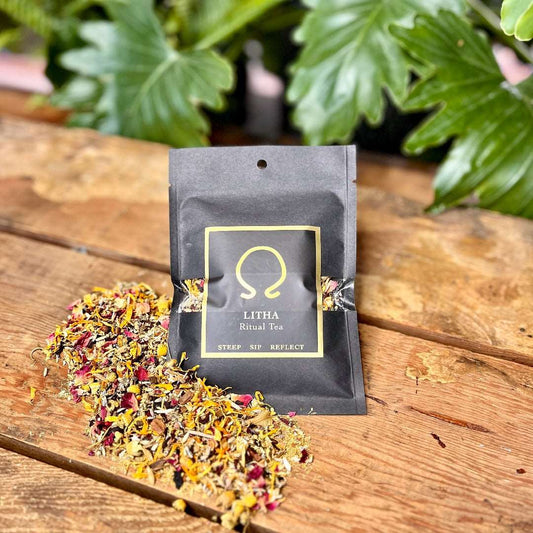 Embrace the radiant energy of summer with our Litha | Summer Solstice Ritual Tea. This organic blend features chamomile, hibiscus, cassia chips, licorice, rose, lavender, motherwort, and calendula. Crafted to harmonize with the illuminating energies of the sun, this herbal infusion offers a soothing and uplifting experience during your Litha rituals. Sip and celebrate the peak of sunlight with this thoughtfully blended tea.