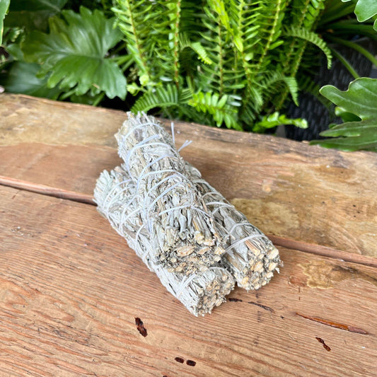 Embark on a journey of spiritual insight with our Mugwort Smudge. Harvested with intention, this ceremonial herb is known for its mystical properties, making it perfect for rituals, divination, and dreamwork. Embrace the ethereal essence of Mugwort as you enhance your spiritual practices.