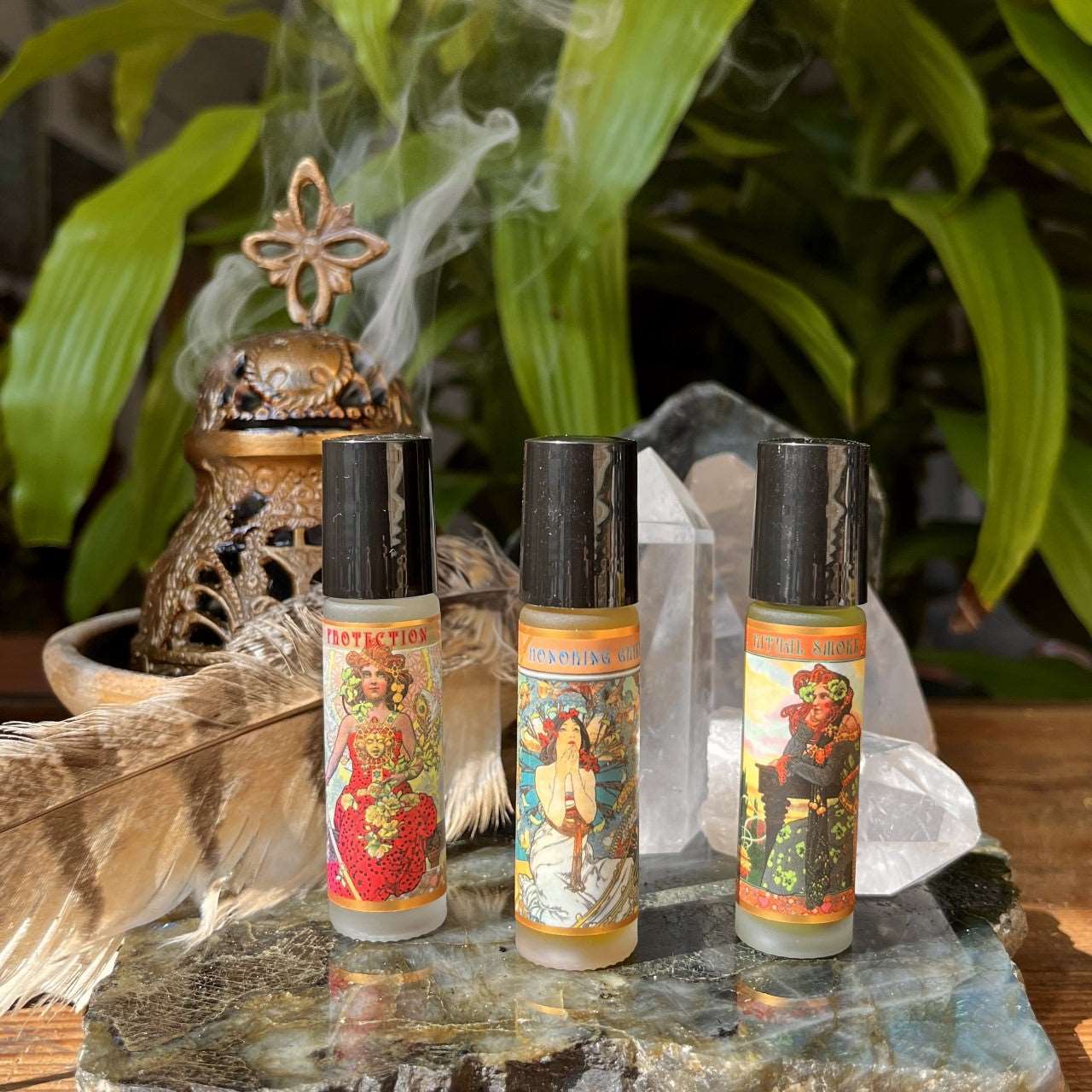 1 oz Ritual Smoke Natural Roll-On Perfume with Sacred Organic Essential Oils of Orange, Fir, Cedar, & Firewood Infused in Organic MCT Oil for Spiritual Connection and Tranquility.