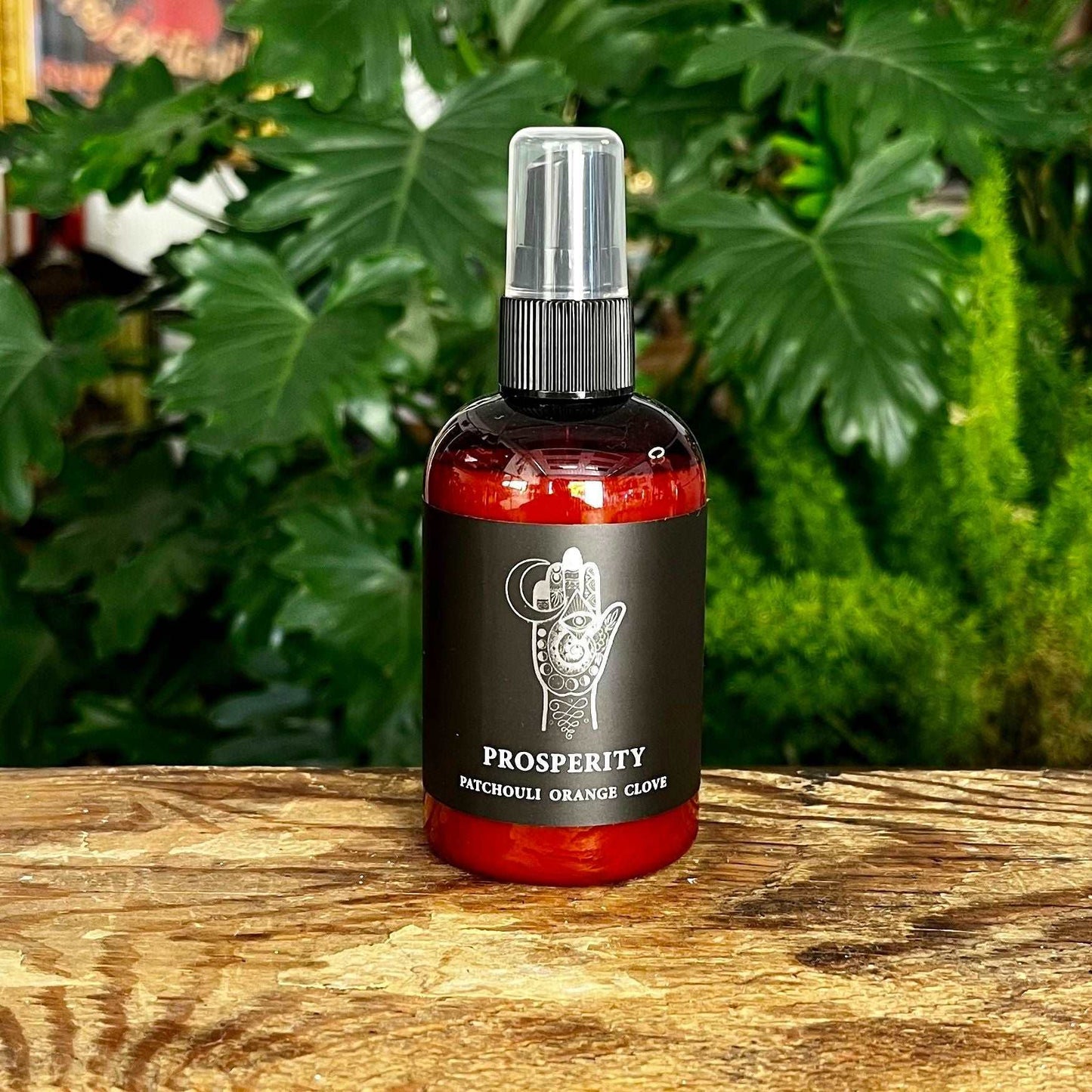 4 oz Prosperity Body Mist with Organic Essential Oils of Patchouli, Orange, and Clove, Infused with a Crystal for Abundance and Manifesting Goals