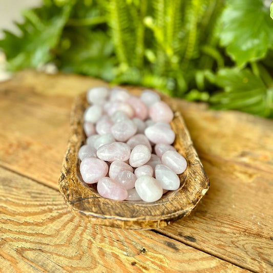 Rose Quartz Tumbled Crystal - Open your heart to the loving vibrations of Rose Quartz. Known as the stone of love, Rose Quartz is believed to promote compassion, self-love, and harmony. Invite the gentle energies of Rose Quartz into your life.