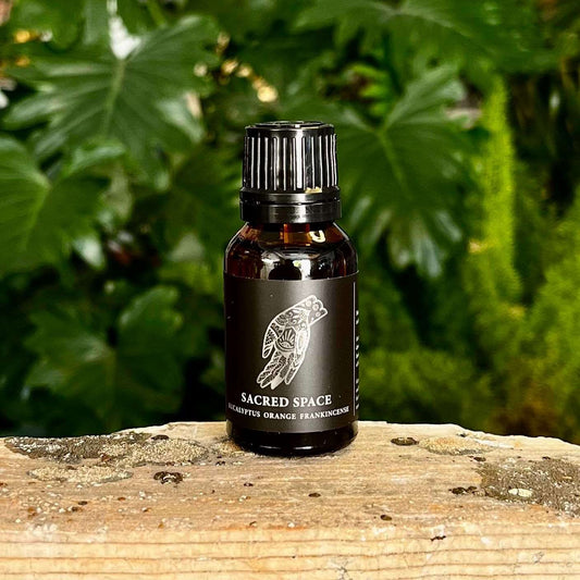 0.5 oz Sacred Space Essential Oil Blend with a Proprietary Blend of Organic Essential Oils, Organic Fractionated Coconut Oil, and a Crystal Charged Under the Moon for Serenity and Spiritual Connection