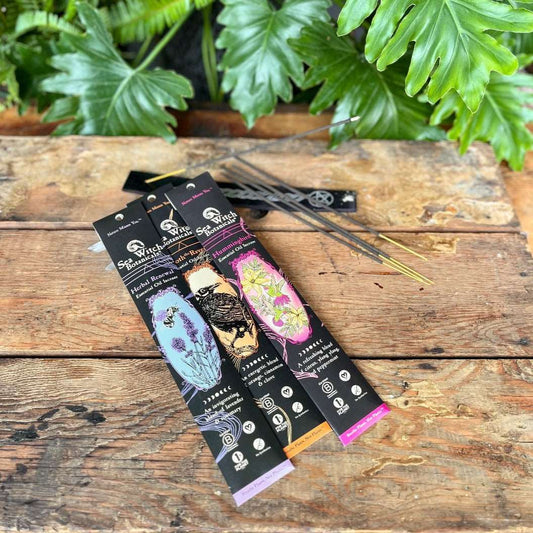 Indulge in the exquisite scents of nature with our Sea Witch Botanicals Incense. Each pack includes 20 sticks, meticulously crafted with the finest essential oils and no fragrance oils. Immerse yourself in the pure and natural aromas as you elevate your space with these beautifully crafted incense sticks.