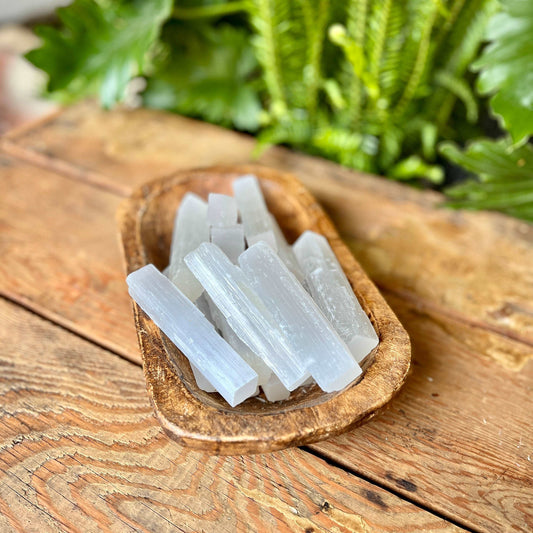 Selenite Crystal - Bask in the pure and calming energies of Selenite. This translucent crystal is revered for its ability to cleanse and purify, making it an excellent choice for energy work and spiritual practices. Embrace the serenity of Selenite.