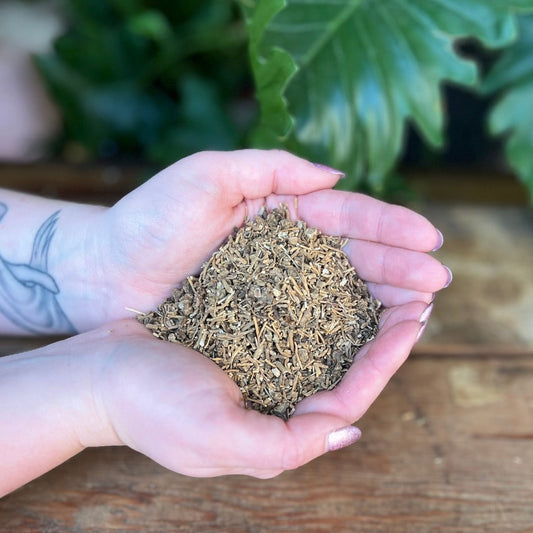 1 ounce Organic Valerian Root - Nourish your body with the organic goodness of Valerian Root. Revered for its traditional uses, Valerian Root is believed to bring relaxation, sleep support, and promote overall well-being. Immerse yourself in the organic calm of Valerian Root.