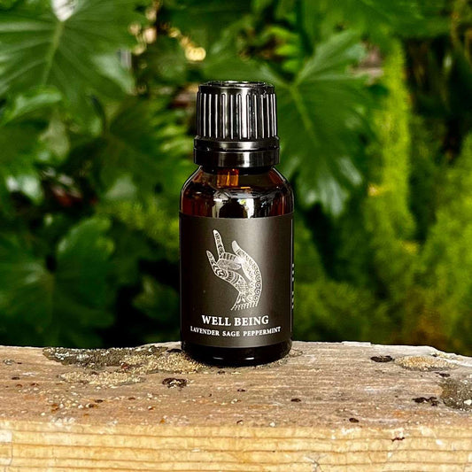 0.5 oz Well Being Essential Oil Blend with a Proprietary Blend of Organic Essential Oils, Organic Fractionated Coconut Oil, and a Crystal Charged Under the Moon for Relaxation and Uplifted Spirits